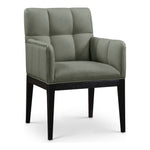 Adrian Vegan Leather Upholstered Dining Arm Chair in Green