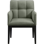 Adrian Vegan Leather Upholstered Dining Arm Chair in Green