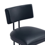 Juno Vegan Leather Metal Counter Stool in Black