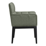 Adrian Vegan Leather Upholstered Dining Arm Chair in Green