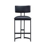 Juno Vegan Leather Metal Counter Stool in Black
