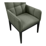 Adrian Vegan Leather Upholstered Dining Arm Chair in Green
