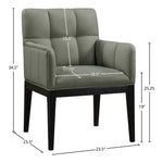 Adrian Vegan Leather Upholstered Dining Arm Chair in Green