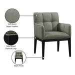 Adrian Vegan Leather Upholstered Dining Arm Chair in Green