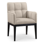 Adrian Vegan Leather Upholstered Dining Arm Chair in Taupe
