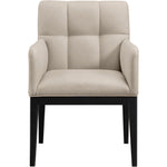 Adrian Vegan Leather Upholstered Dining Arm Chair in Taupe
