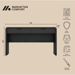 Grace 54" Office Desk (2-Drawer) in Black