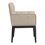 Adrian Vegan Leather Upholstered Dining Arm Chair in Taupe