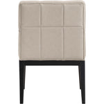 Adrian Vegan Leather Upholstered Dining Arm Chair in Taupe