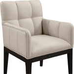 Adrian Vegan Leather Upholstered Dining Arm Chair in Taupe