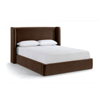 Kendall Velvet Upholstered King Bed in Brown
