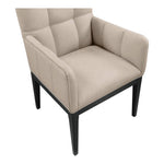 Adrian Vegan Leather Upholstered Dining Arm Chair in Taupe