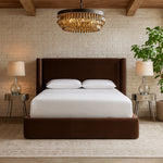 Kendall Velvet Upholstered King Bed in Brown
