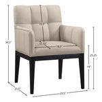 Adrian Vegan Leather Upholstered Dining Arm Chair in Taupe