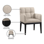 Adrian Vegan Leather Upholstered Dining Arm Chair in Taupe