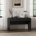 Grace 54" Office Desk (2-Drawer) in Black and Gold