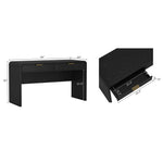 Grace 54" Office Desk (2-Drawer) in Black and Gold