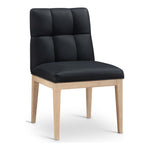 Adrian Vegan Leather Upholstered Dining Side Chair in Black