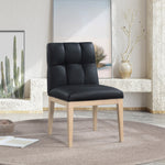 Adrian Vegan Leather Upholstered Dining Side Chair in Black