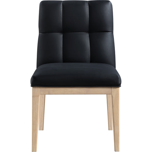 Adrian Vegan Leather Upholstered Dining Side Chair in Black