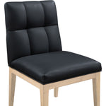 Adrian Vegan Leather Upholstered Dining Side Chair in Black