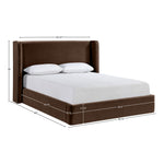 Kendall Velvet Upholstered King Bed in Brown