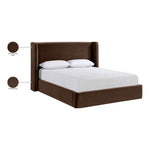 Kendall Velvet Upholstered King Bed in Brown