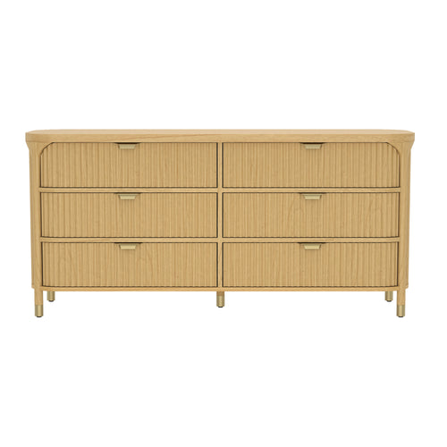 Park 68" Solid Wood Dresser (6-Drawer) in Natural
