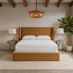 Kendall Velvet Upholstered King Bed in Camel