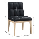 Adrian Vegan Leather Upholstered Dining Side Chair in Black