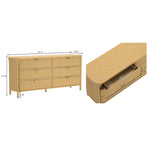 Park 68" Solid Wood Dresser (6-Drawer) in Natural
