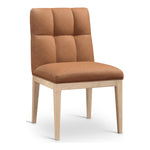 Adrian Vegan Leather Upholstered Dining Side Chair in Cognac