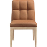 Adrian Vegan Leather Upholstered Dining Side Chair in Cognac