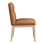 Adrian Vegan Leather Upholstered Dining Side Chair in Cognac