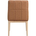 Adrian Vegan Leather Upholstered Dining Side Chair in Cognac