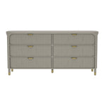 Park 68" Solid Wood Dresser (6-Drawer) in Gray