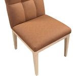 Adrian Vegan Leather Upholstered Dining Side Chair in Cognac