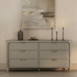 Park 68" Solid Wood Dresser (6-Drawer) in Gray