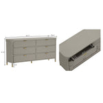 Park 68" Solid Wood Dresser (6-Drawer) in Gray