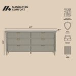 Park 68" Solid Wood Dresser (6-Drawer) in Gray
