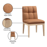 Adrian Vegan Leather Upholstered Dining Side Chair in Cognac