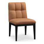 Adrian Vegan Leather Upholstered Dining Side Chair in Cognac
