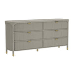 Park 68" Solid Wood Dresser (6-Drawer) in Gray