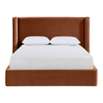 Kendall Velvet Upholstered King Bed in Cognac