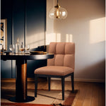 Adrian Vegan Leather Upholstered Dining Side Chair in Cognac