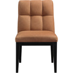 Adrian Vegan Leather Upholstered Dining Side Chair in Cognac