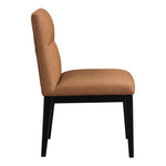 Adrian Vegan Leather Upholstered Dining Side Chair in Cognac