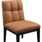 Adrian Vegan Leather Upholstered Dining Side Chair in Cognac