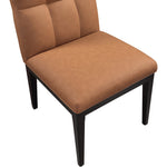 Adrian Vegan Leather Upholstered Dining Side Chair in Cognac