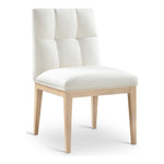 Adrian Vegan Leather Upholstered Dining Side Chair in Cream